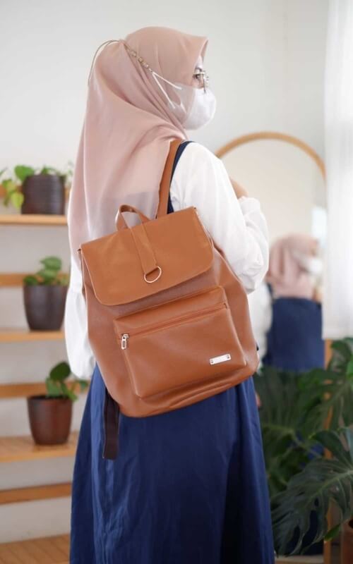 Ransel Coklat Simple Serbaguna