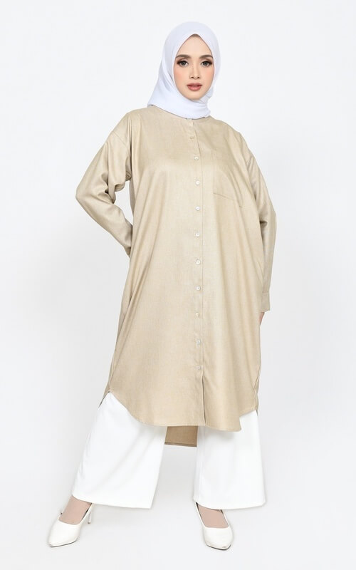 Tunik Beige Kulot Putih