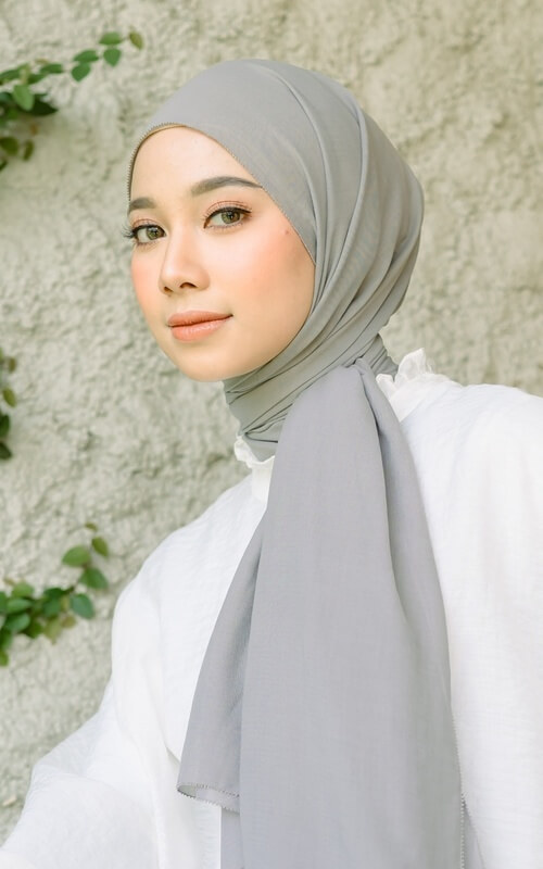 Pashmina Warna Abu Misty