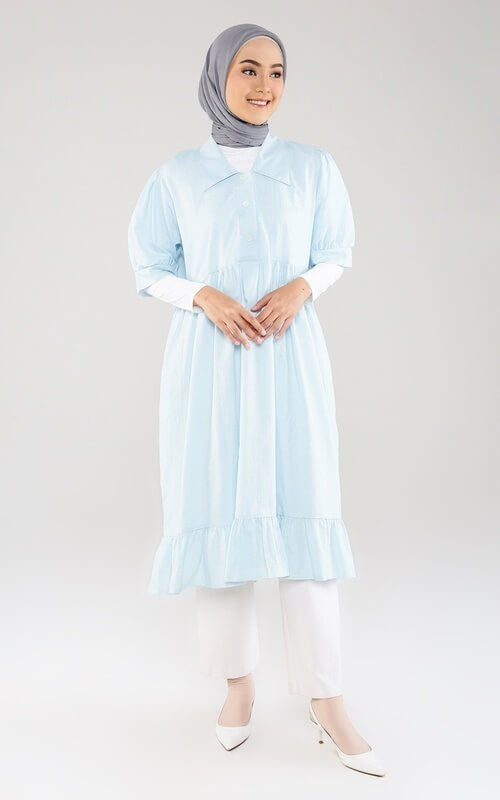 Midi Dress Terbaru Lengan Puff