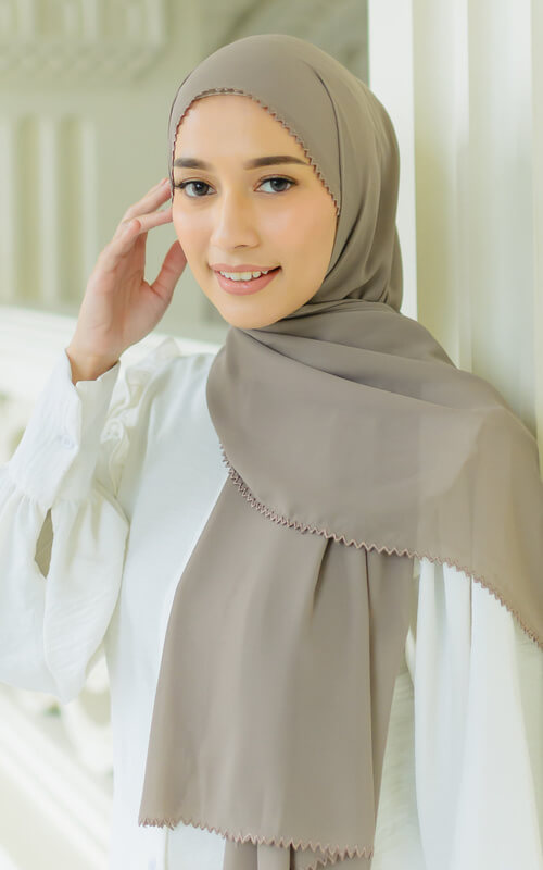 Pashmina Warna Abu Lumpur