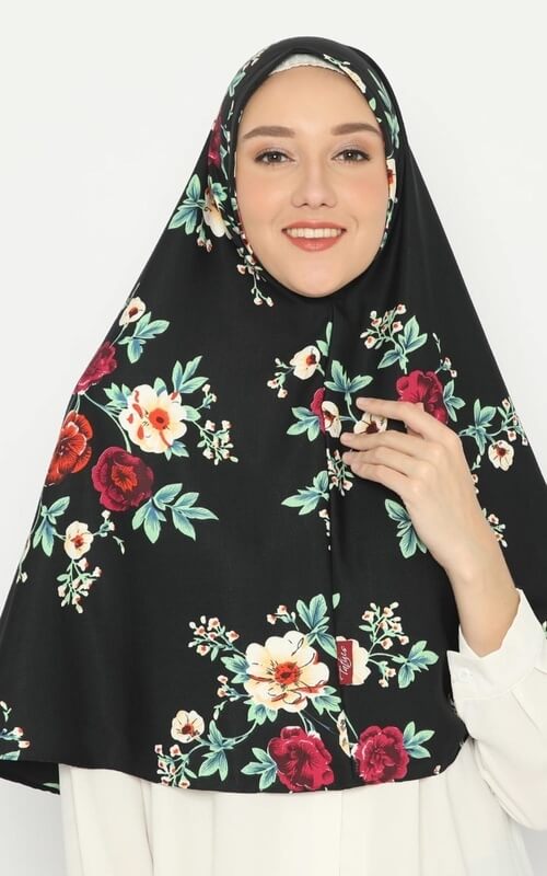 Hijab Khimar Instan Hitam Panjang