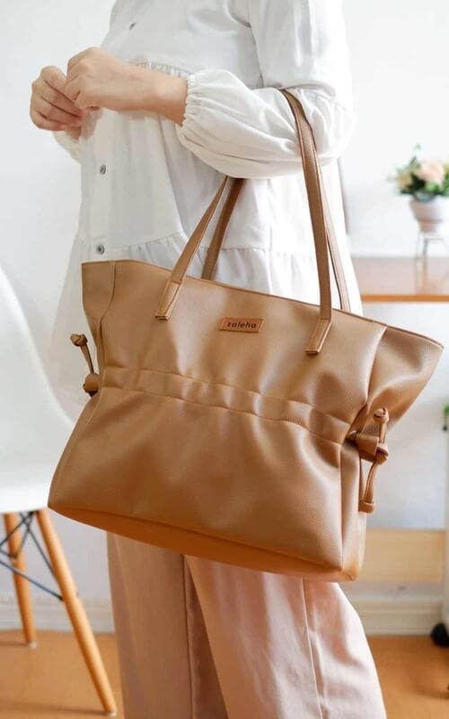 Hand Bag Coklat Model Serut