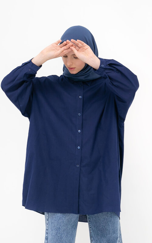 Kemeja Oversize Navy