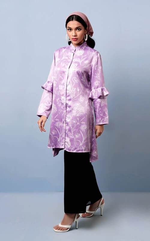 Atasan Baju Satin Warna Ungu