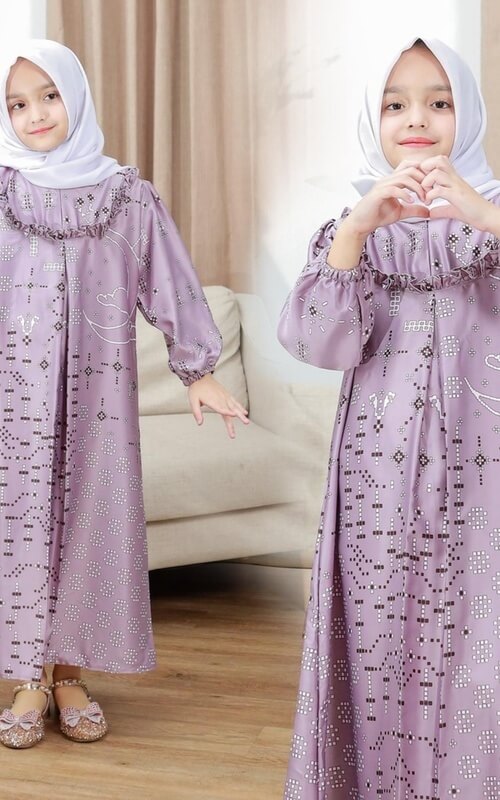 Gamis Anak Warna Lilac