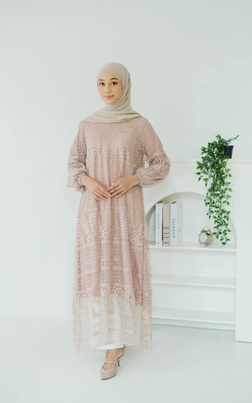 Gamis Kombinasi Tile