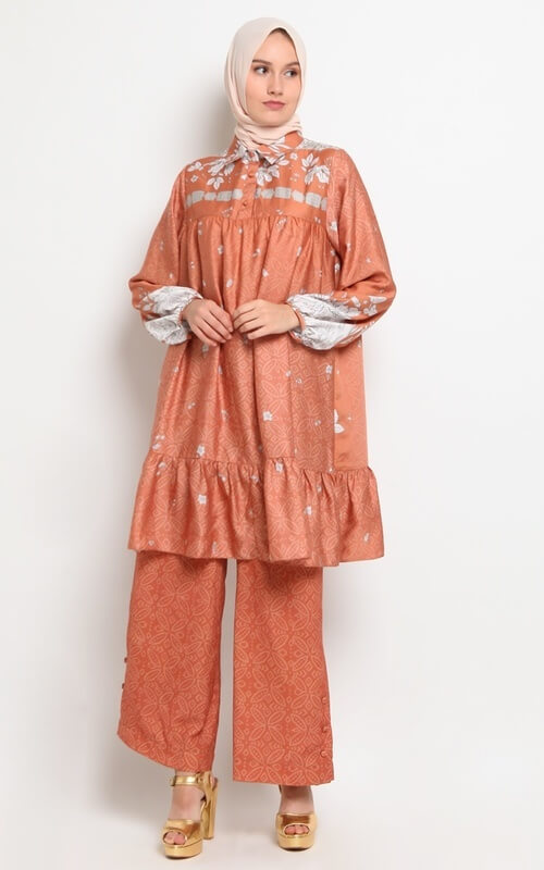 Baju Kondangan Tunik Orange