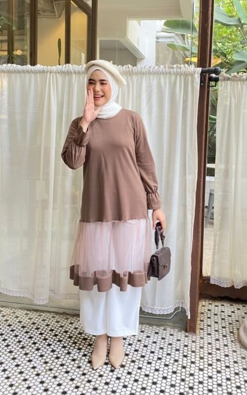 Atasan Coklat 2 Bahan