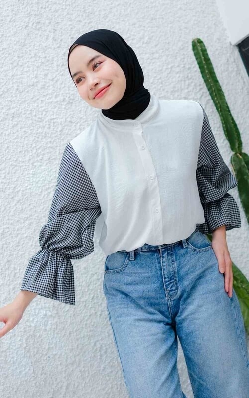 Denim Pants dan Blouse 2 Warna