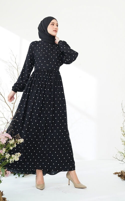 Dress Hitam Polkadot