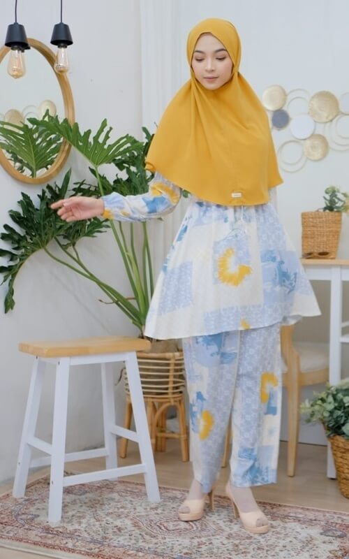 Setelan Motif Ocean Blue