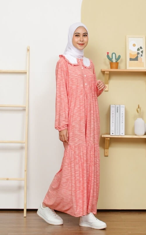 Long Dress Busui Kancing Depan