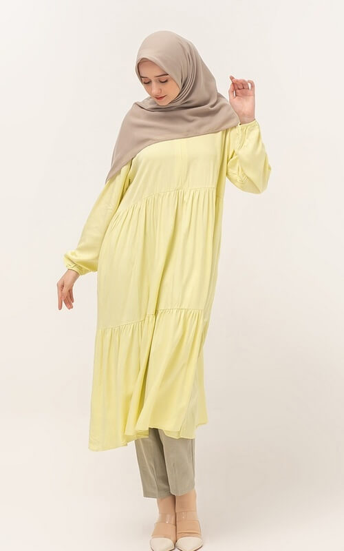 Long Tunik Kuning Polosan