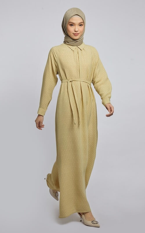 Dress Kuning Muda Aksen Tali