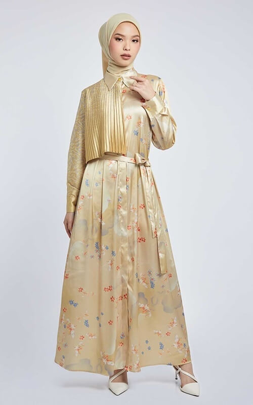 Gamis Motif Elegan Tema Rompi Gold