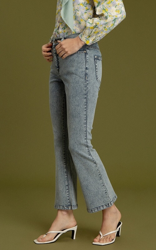 Celana Jeans Warna Abu Klasik Ukuran Slim Fit