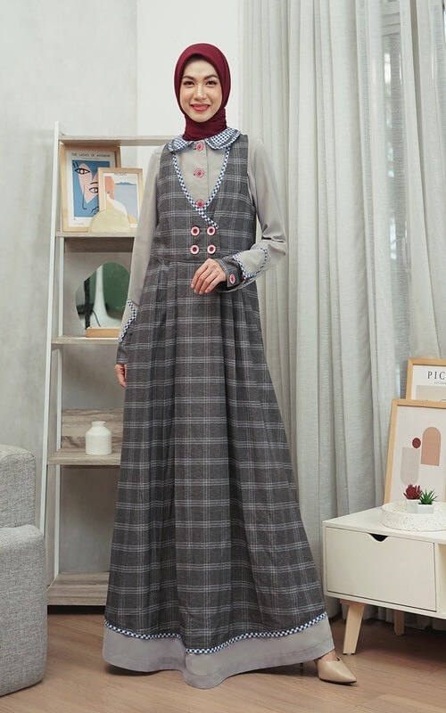 Gamis Overall Kotak-kotak