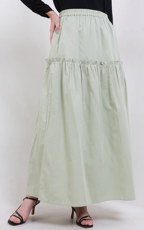 Rok Ruffle Warna Sage