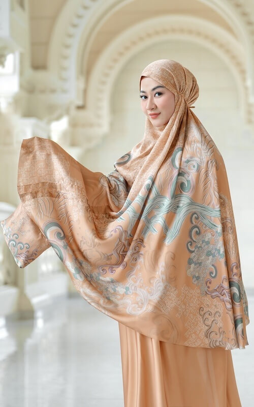 Mukena Orange Motif