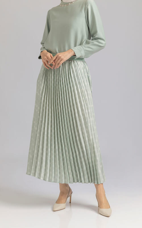 Pleated Skit Sage Green