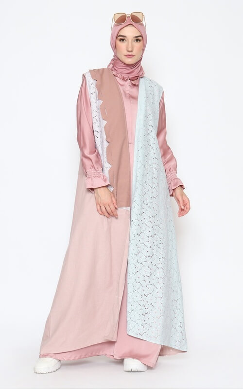 Long Outer 2 Color untuk Gamis