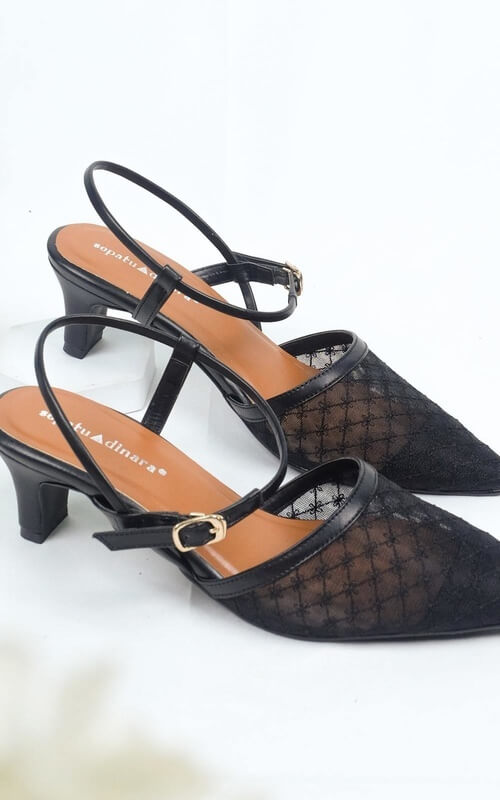 Slingback Cone Heels Jaring-jaring