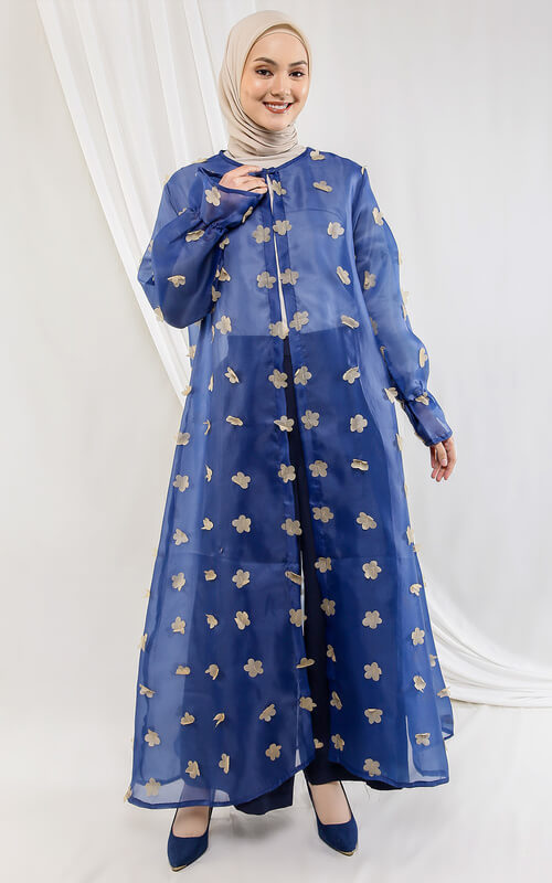 Long Outer Biru Transparan