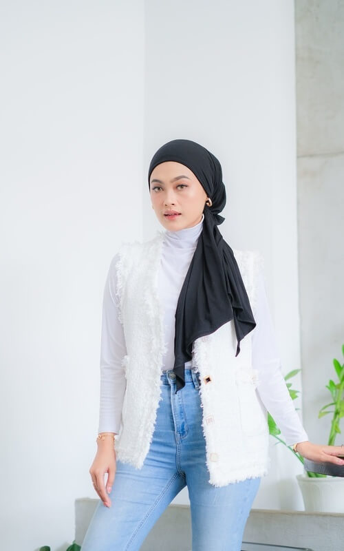 Jilbab Instan Model Turban Warna Hitam