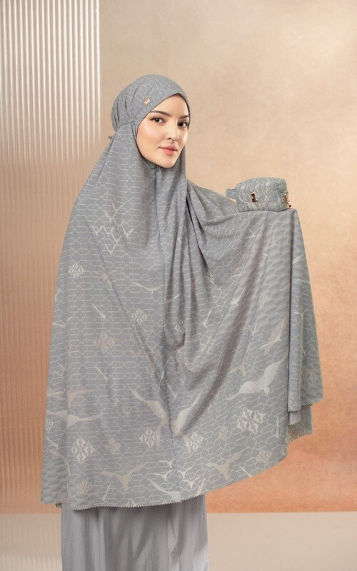 Mukena Warna Grey Motif Abstrak