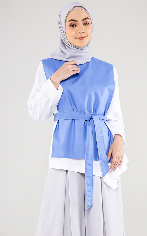 Vest Biru Aksen Tali