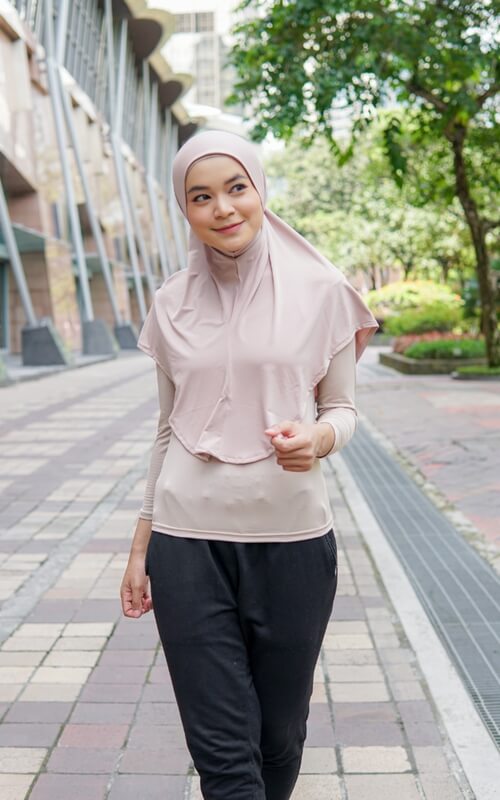 Jilbab Sport Instan Light Beige