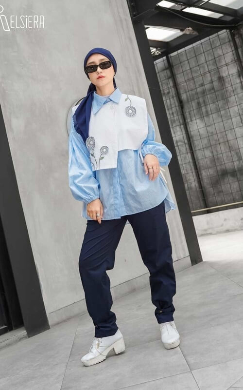 Outfit Hijab Blue on Blue