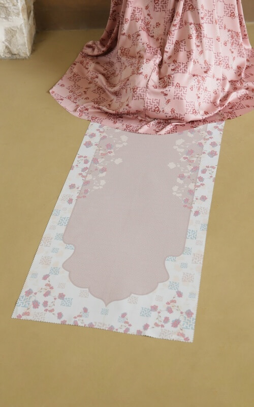 Sajadah Traveling Warna Pink Motif Floral