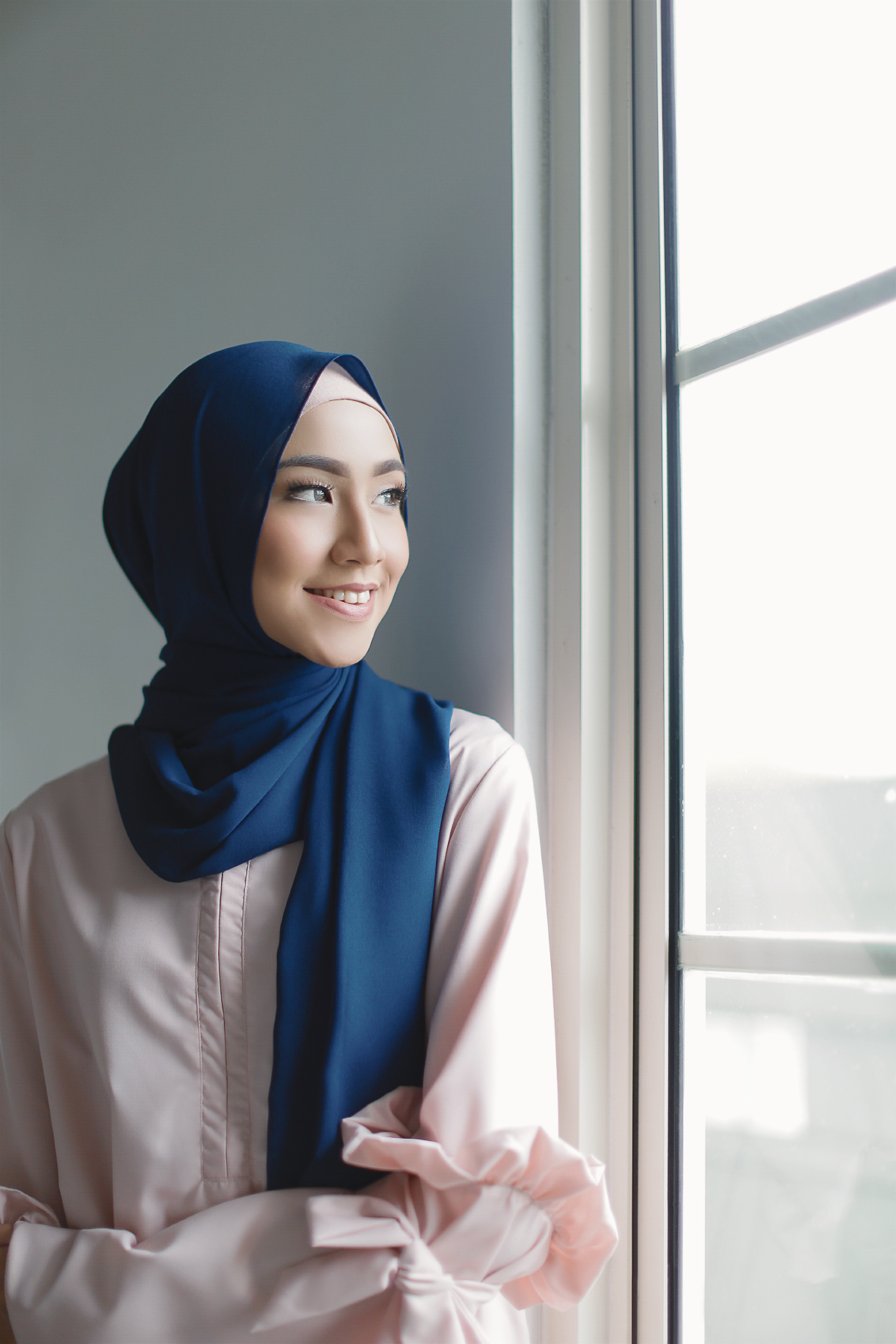 Jilbab yang cocok untuk baju pink