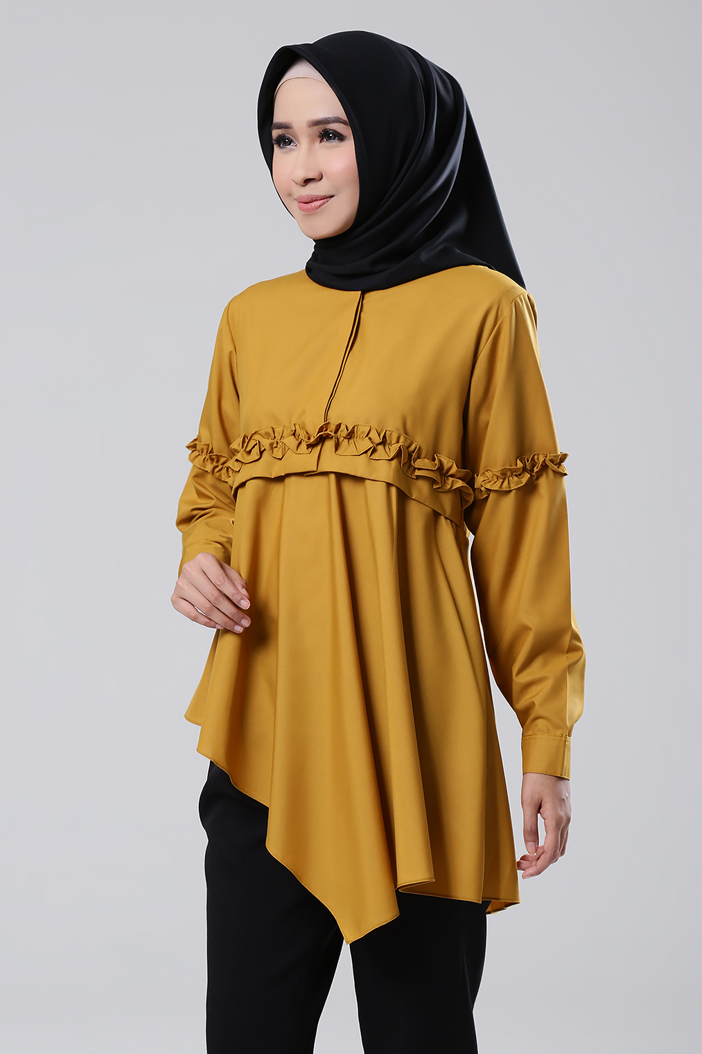 40 Trend Terbaru Baju Warna Mustard Cocok Dengan Jilbab 