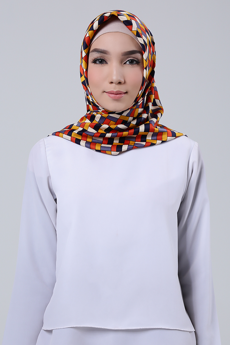 Jilbab motif geometris