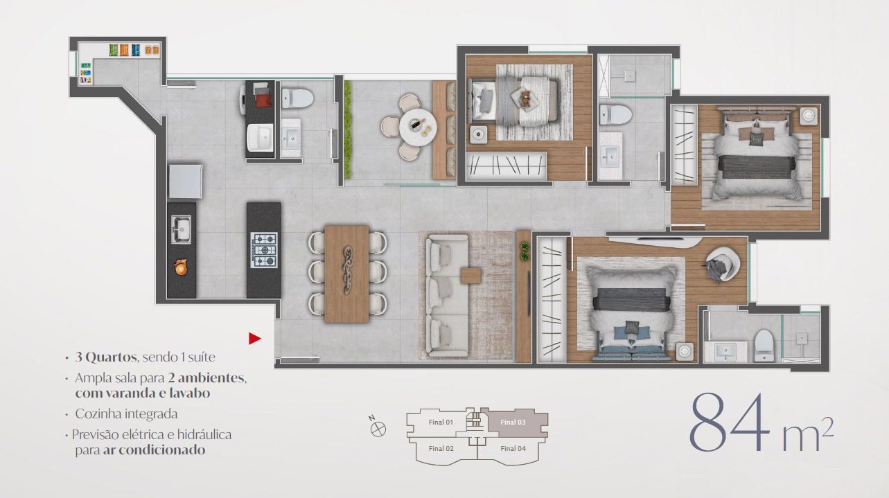 Apartamento, 3 quartos, 84 m² - Foto 12