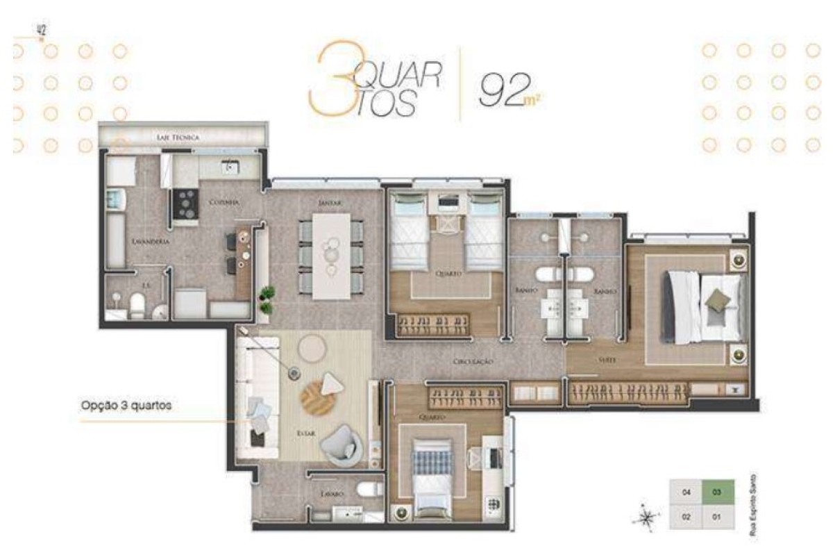 Apartamento, 3 quartos, 98 m² - Foto 2