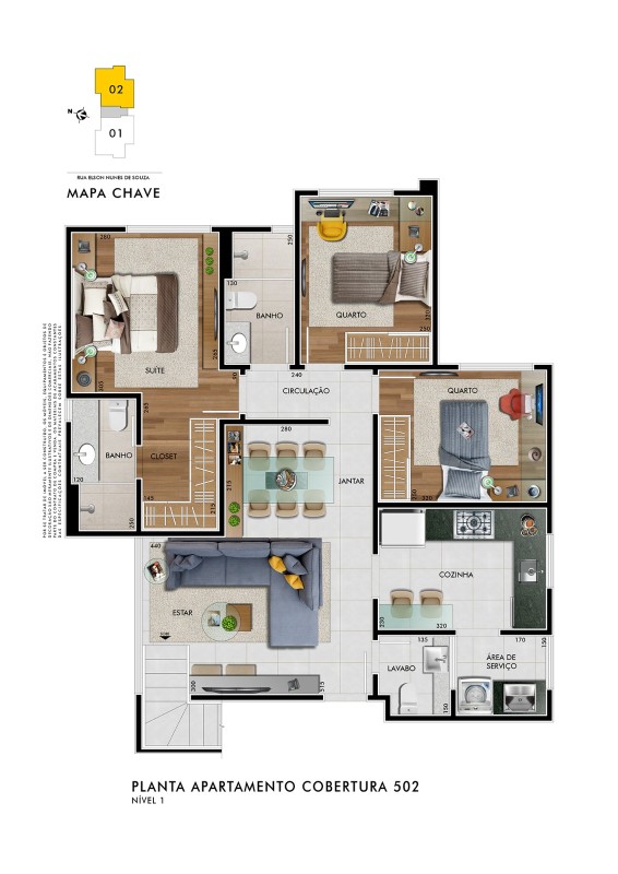 Cobertura, 3 quartos, 204 m² - Foto 2