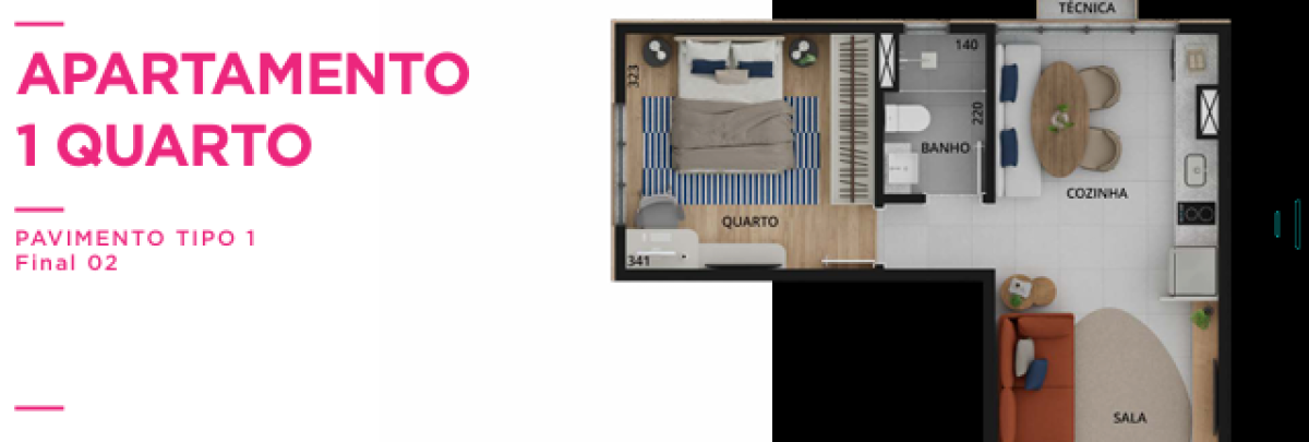 Apartamento, 1 quarto, 46 m² - Foto 3