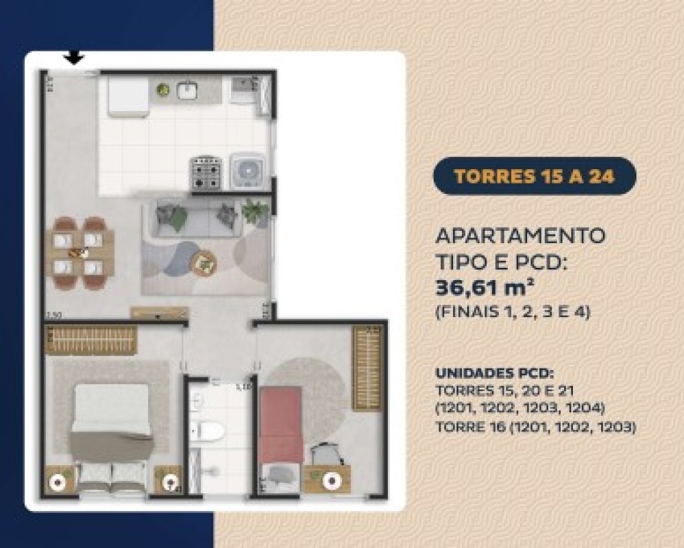 Apartamento, 2 quartos, 37 m² - Foto 17