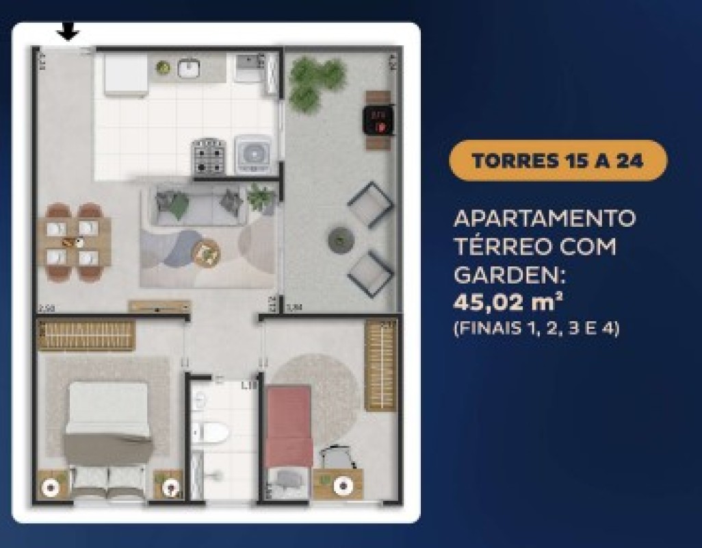 Apartamento, 2 quartos, 37 m² - Foto 1