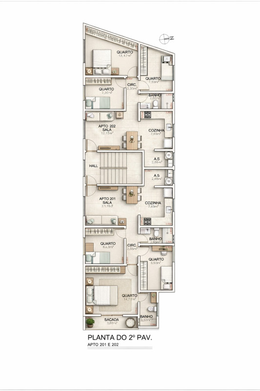 Apartamento, 3 quartos, 64 m² - Foto 2
