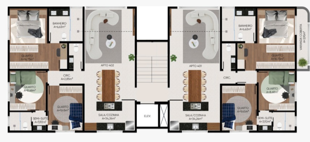 Cobertura, 3 quartos, 144 m² - Foto 2