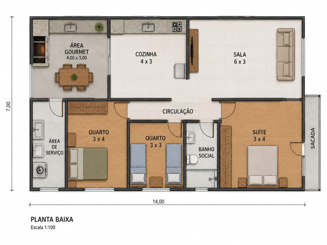 Casa, 3 quartos, 120 m² - Foto 2