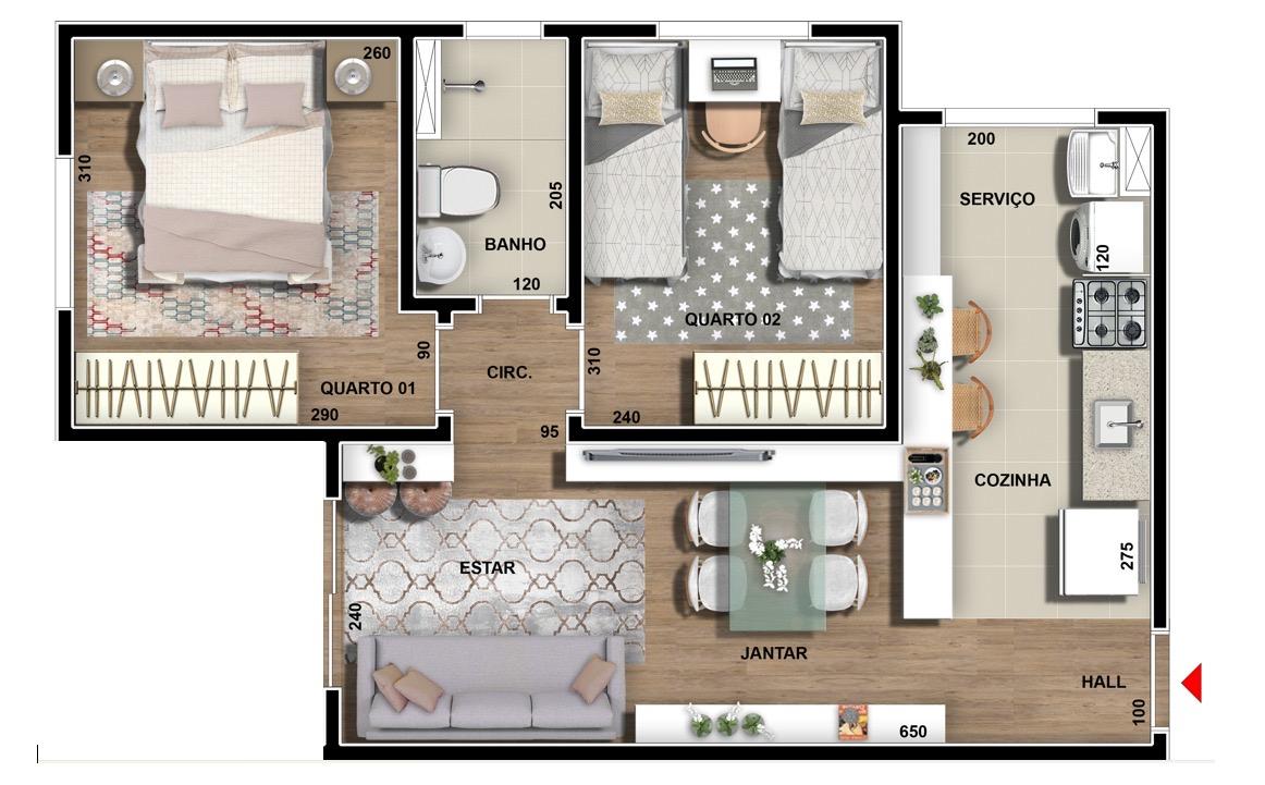 Apartamento, 2 quartos, 48 m² - Foto 11