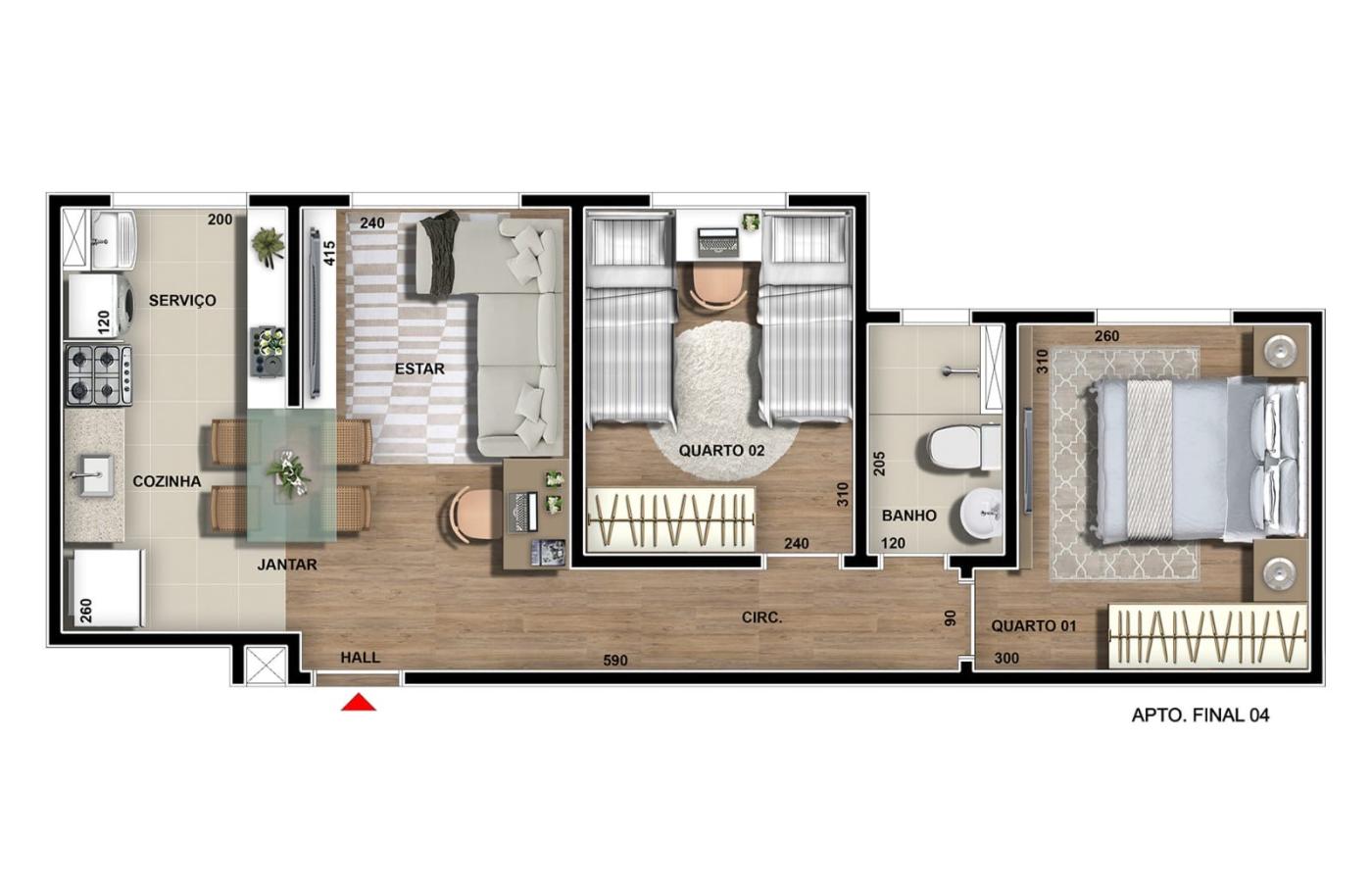 Apartamento, 2 quartos, 48 m² - Foto 12