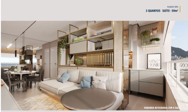 Apartamento, 3 quartos, 59 m² - Foto 2