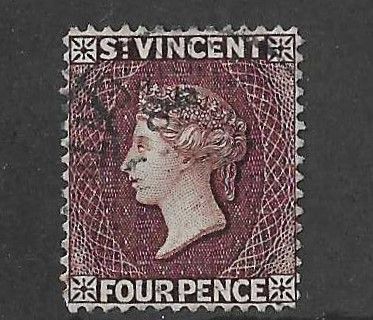 St Vincent Sc #47 4p deep brown purple used VF